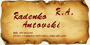 Radenko Antovski vizit kartica